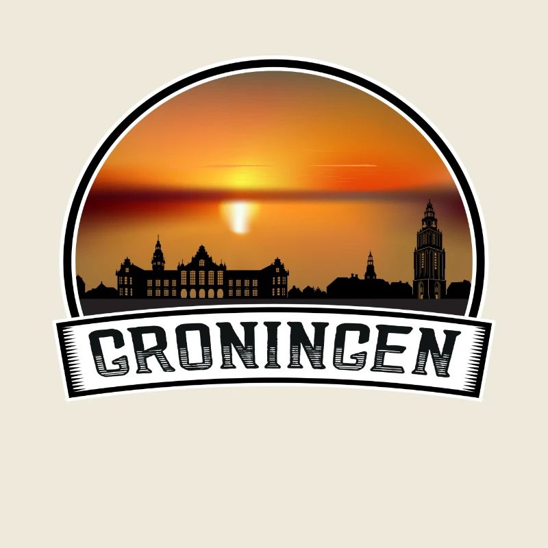 Groningen Netherlands Skyline Vintage Sunset Trave