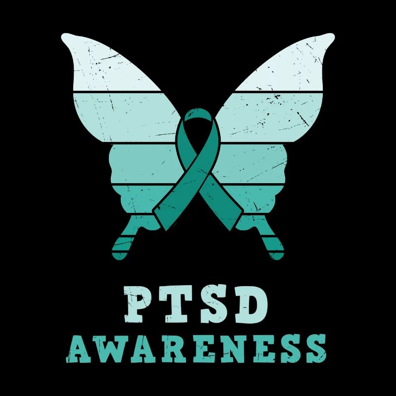 Papillon Ptsd Sensibilisation Ruban sarcelle