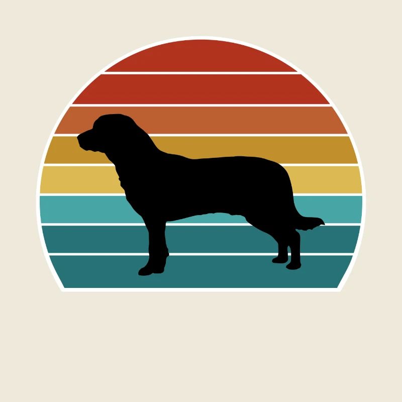 Entlebucher Mountain Dog Silhouette Vintage Coucher de soleil