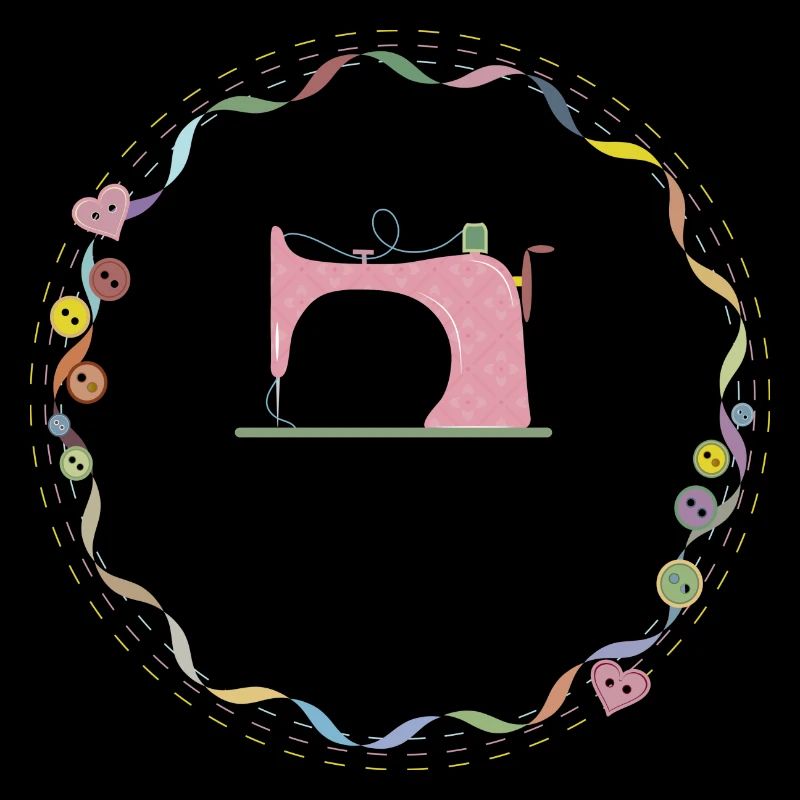 nostalgisch bunte Nähmaschine mit Knöpfe