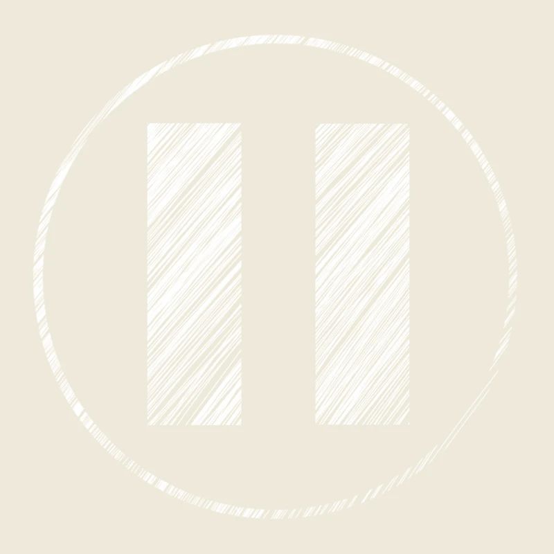 Hand-drawn pause icon in scribble look