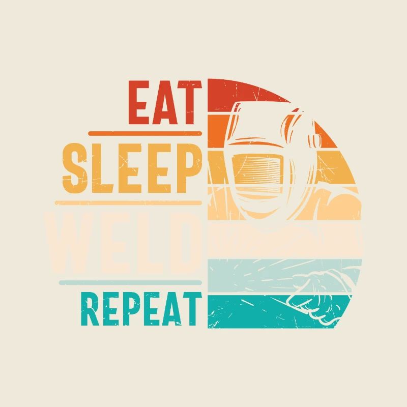 Welder Quote Funny Design Eat Sleep Weld Repeat