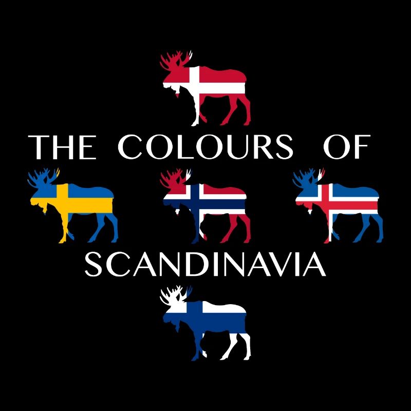 Scandinavie Drapeaux Moose Colors Norvège