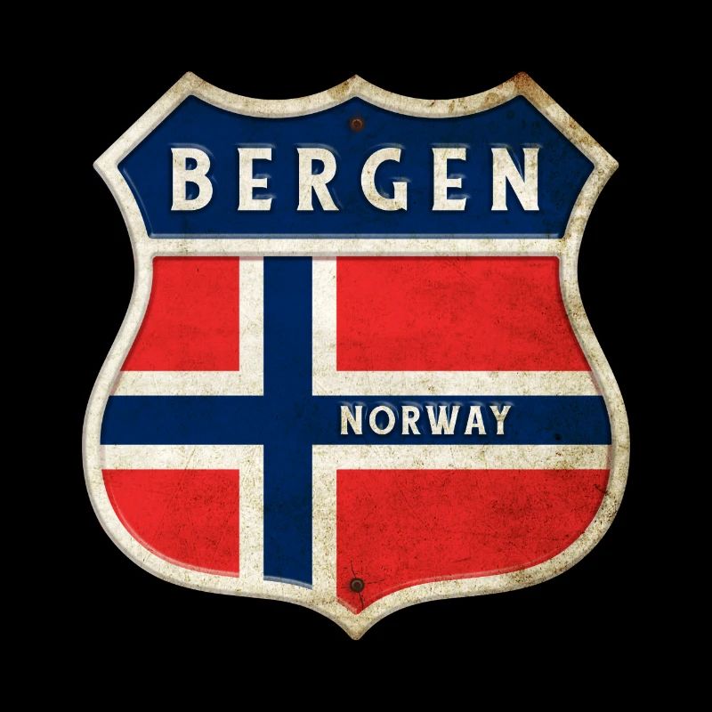 Bergen Norwegen Wappen Flaggen Design