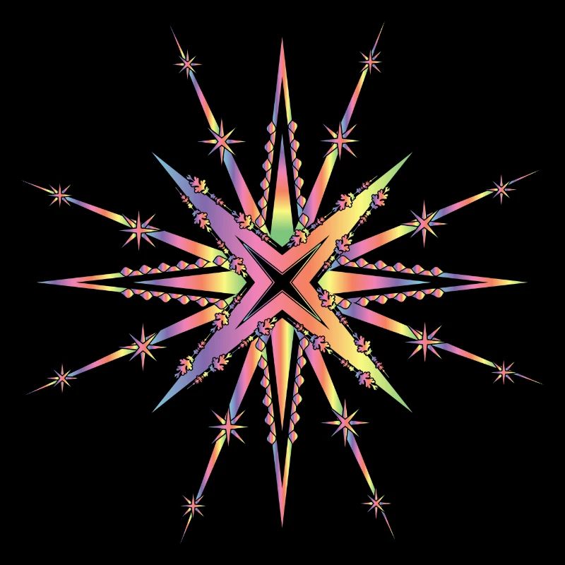 strahlender Stern in zarten Regenbogenfarben