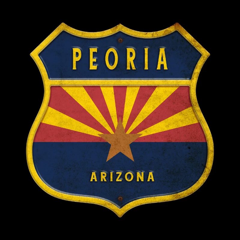 Design du blason du drapeau de Peoria Arizona