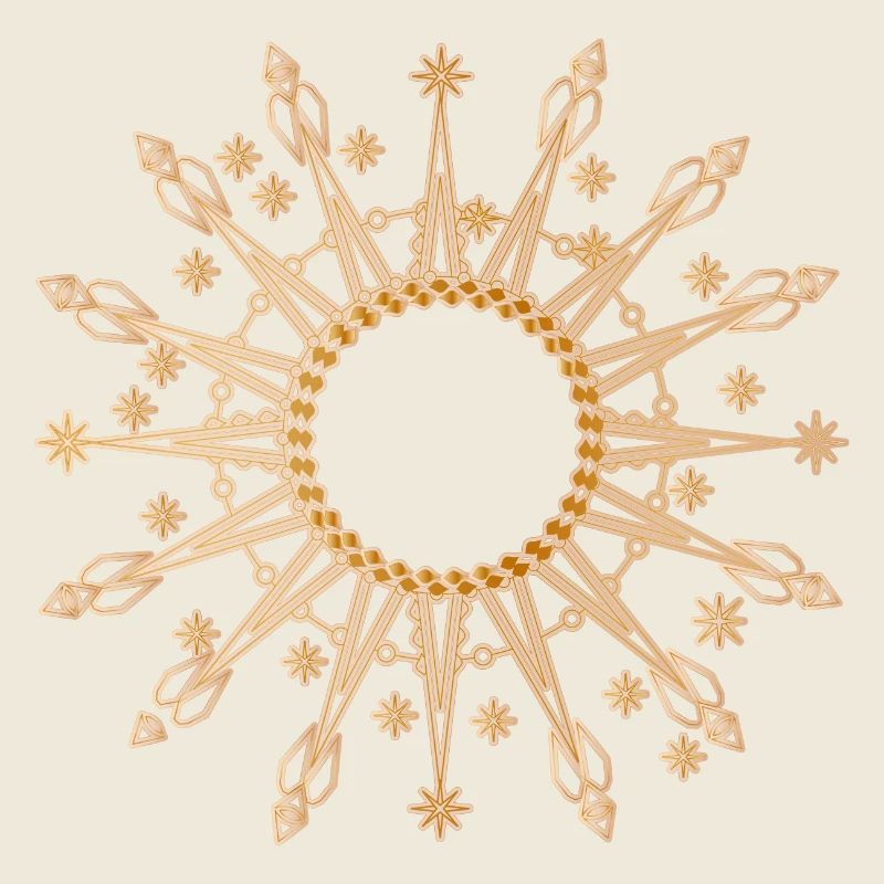 radiant golden star as frame