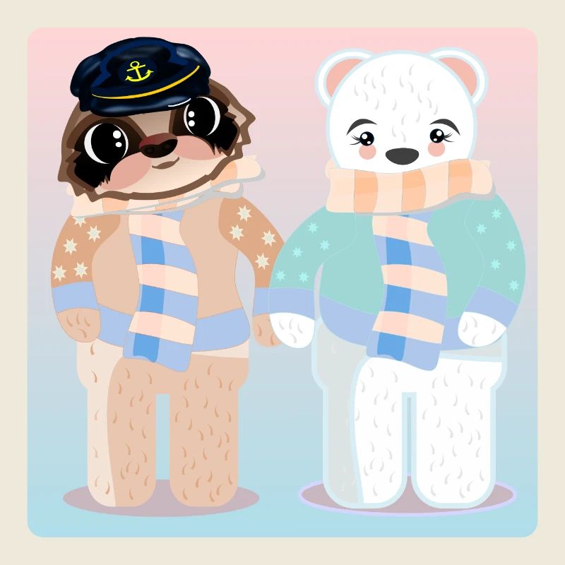 CAPTAIN SLOTH - POLAR BEAR VALENTINE'S DAY - LOVE