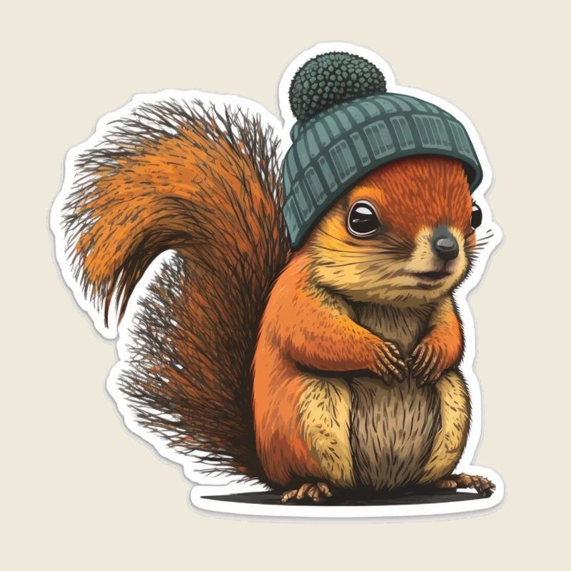 Eichhörnchen mit Beanie