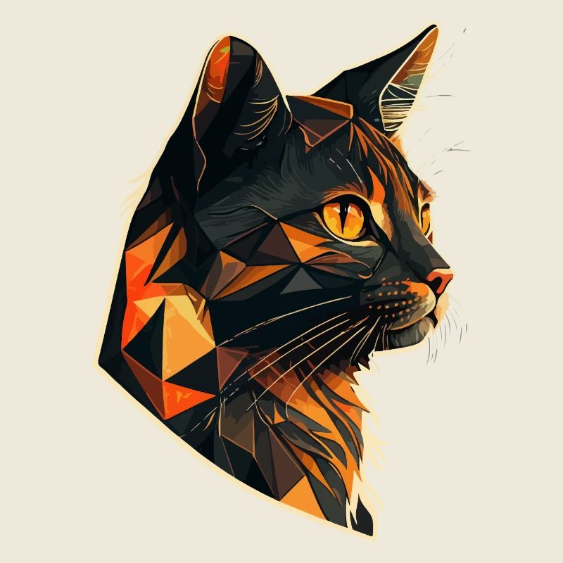 Stylized, Geometric cat