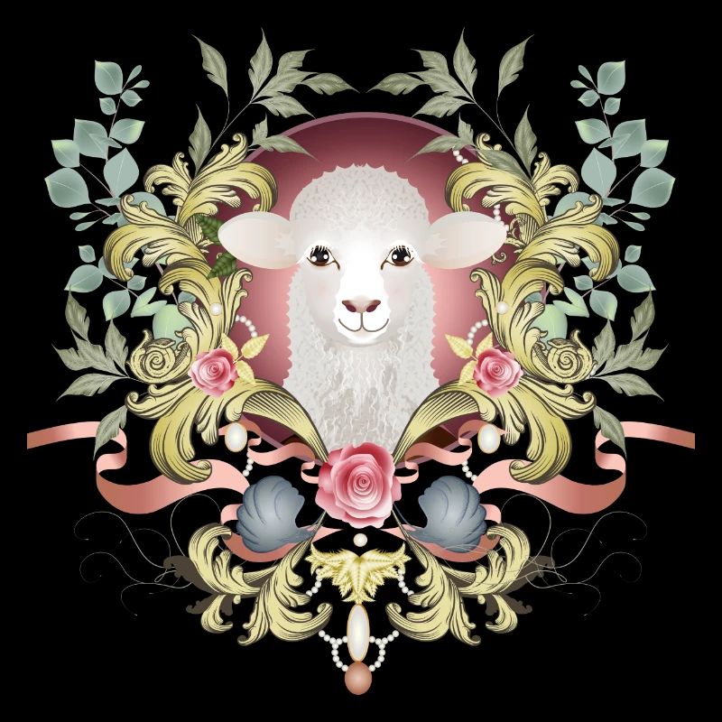enchanting Easter lamb in a lavishly decorated frame