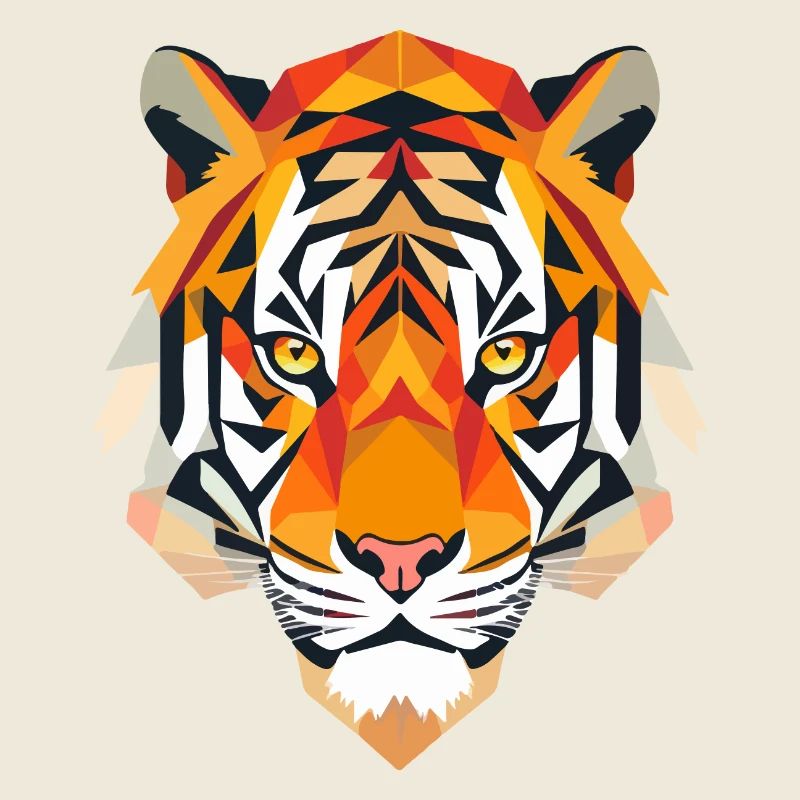 Stylized Tiger, Geometric