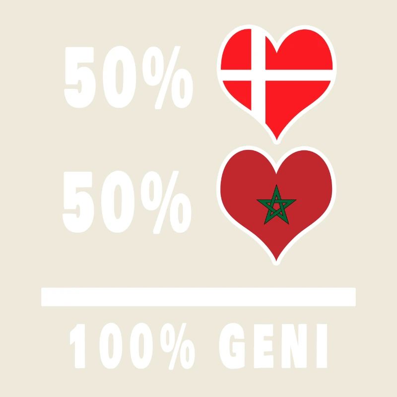 Drapeau 100% génie du Maroc et du Danemark