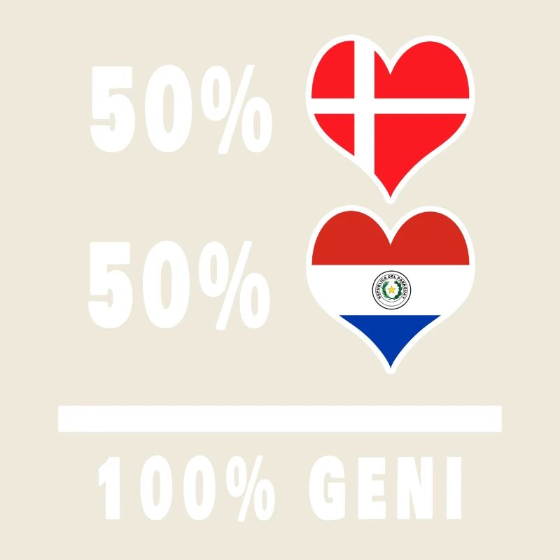 Paraguay et Danemark 100% drapeau de génie