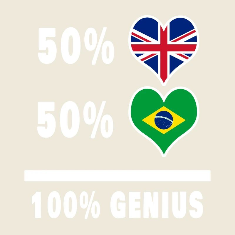 Brasilien und Großbritannien 100% Genius Flagge