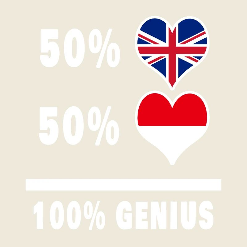 Indonesia and Great Britain 100% Genius Flag