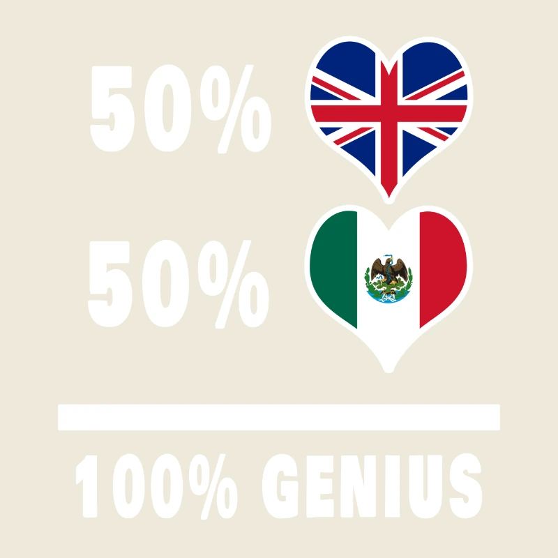 Mexiko und Großbritannien 100% Genius Flagge