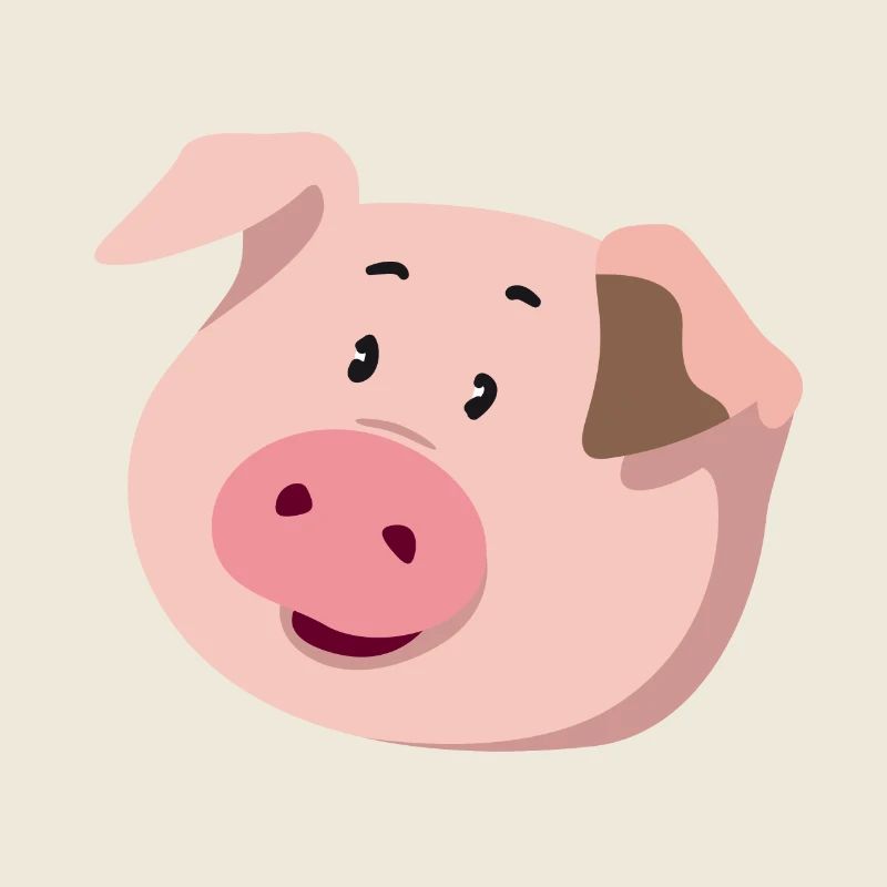 Piggy Head – Illustration d’animal mignon