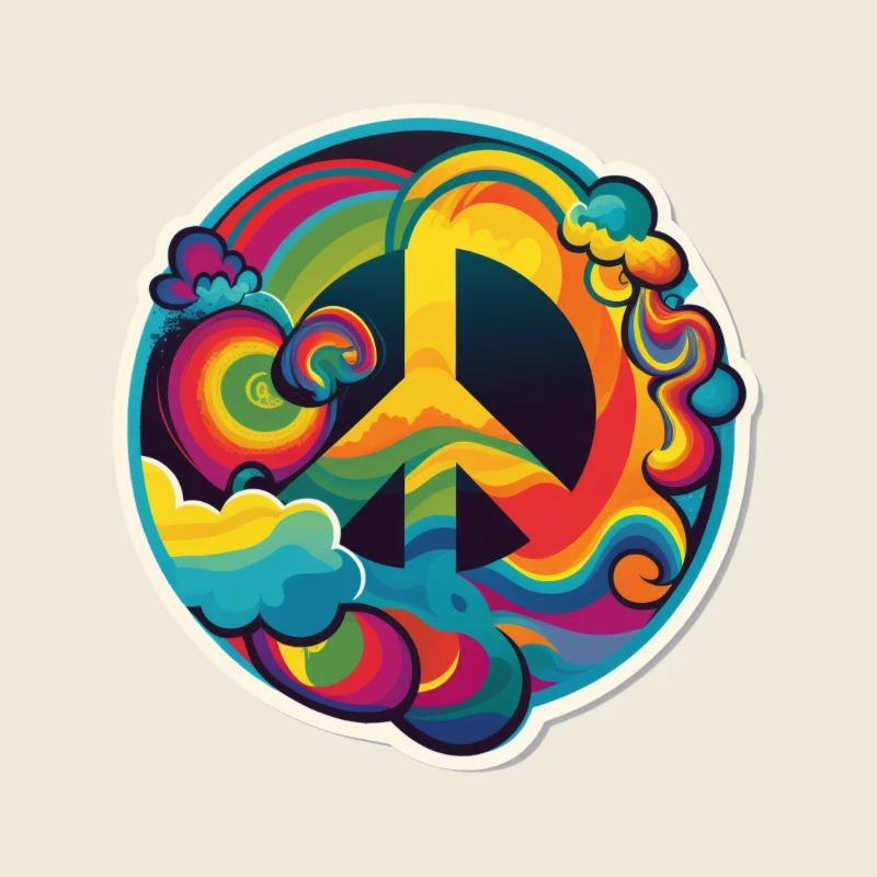 Psychedelisches Peace Zeichen