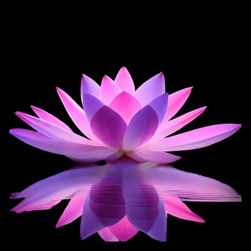Water lily purple and pink with mirror effect