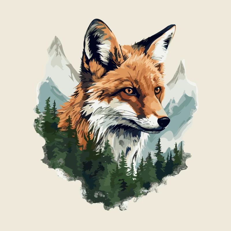 Fox, Forest, Mountains, Foxes, Nature, Trees, Animals