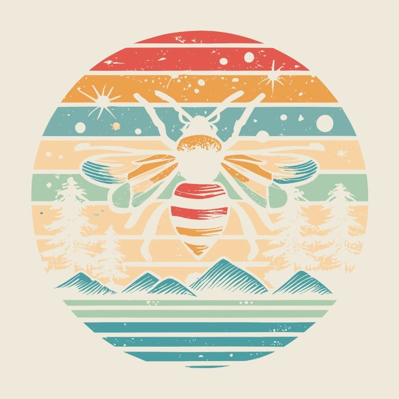 Retro Sunset Bee