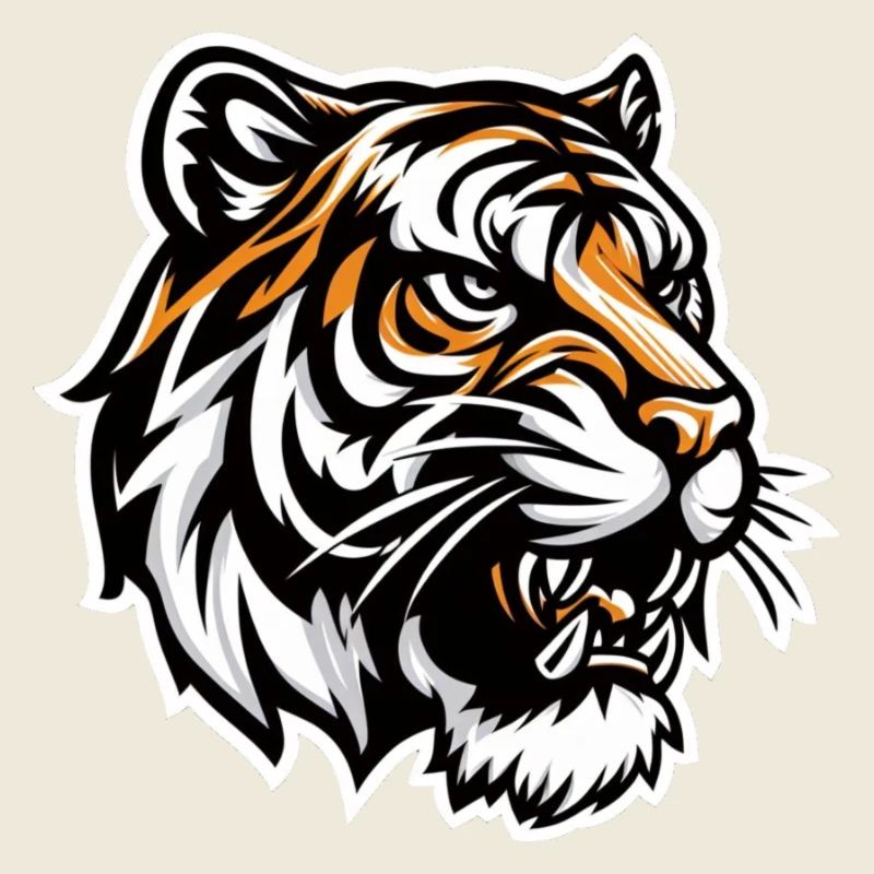 Tiger head in comic book style