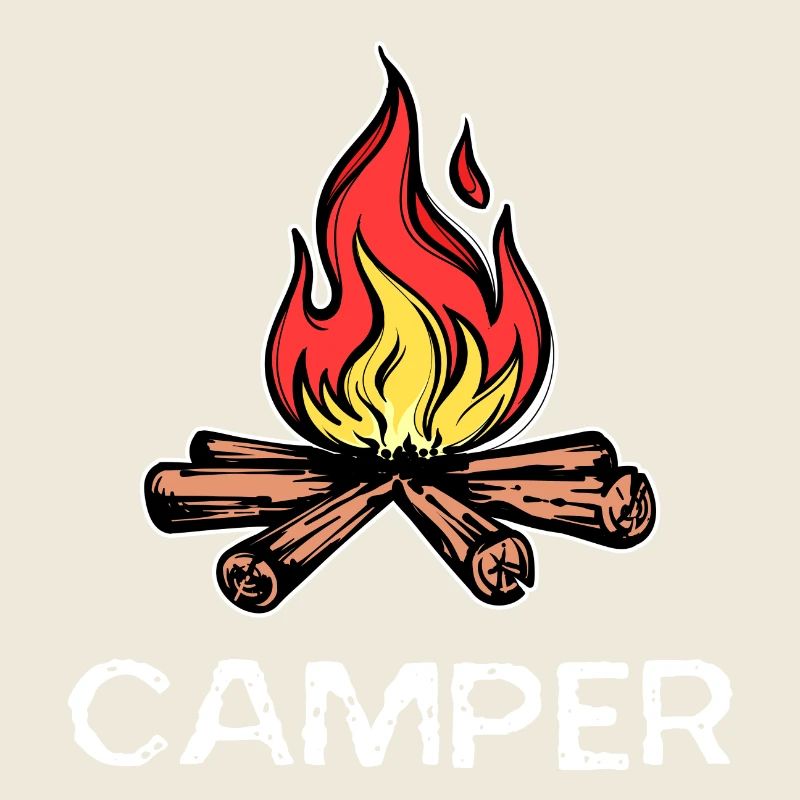 Feu de camp disant Camper Camping camping