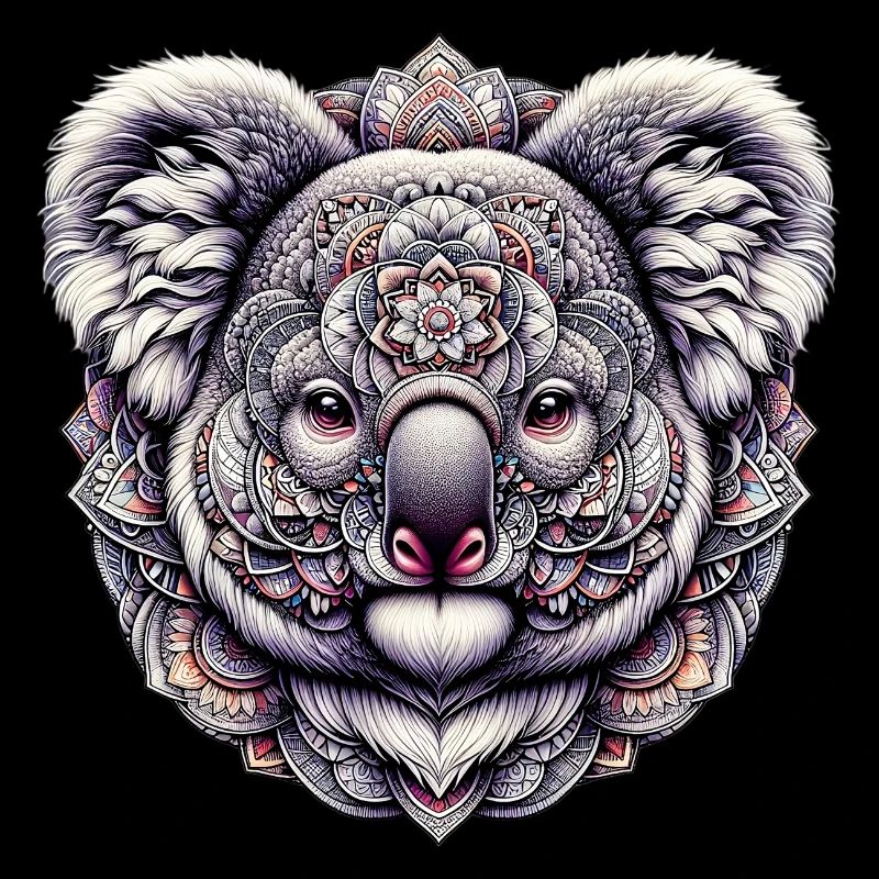 Koala mit Mandalas dekoriert