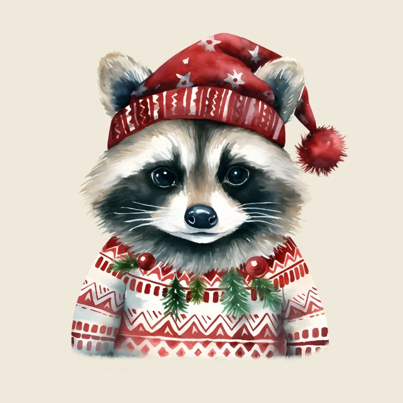 Herr Waschbär im Norweger-Pulli