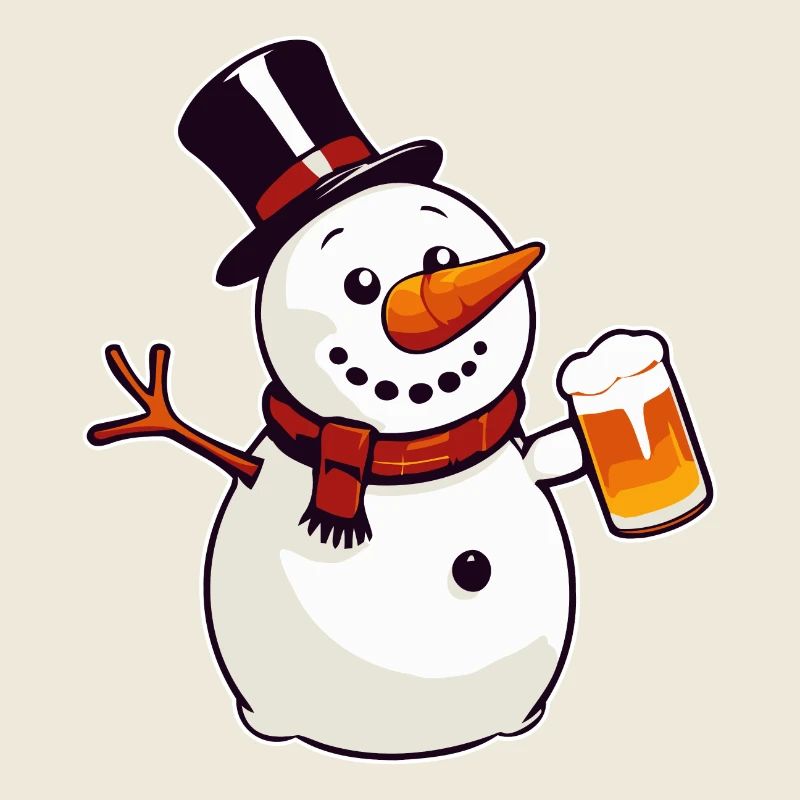 Schneemann mit Bier