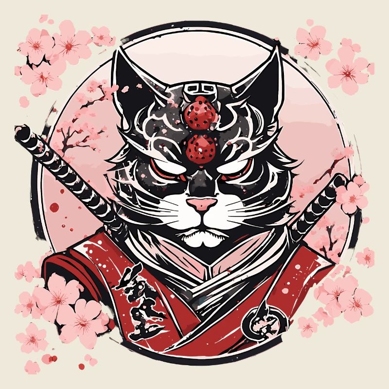 Demonic Kawaii Neko Samurai : cat samurai
