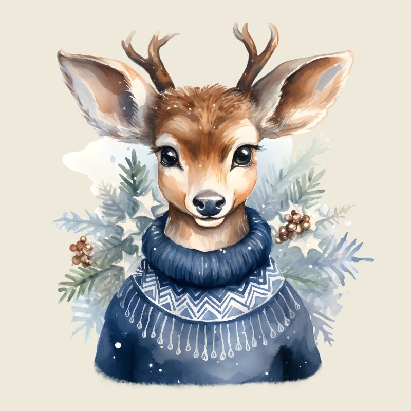 Pull d’hiver en forme de renne