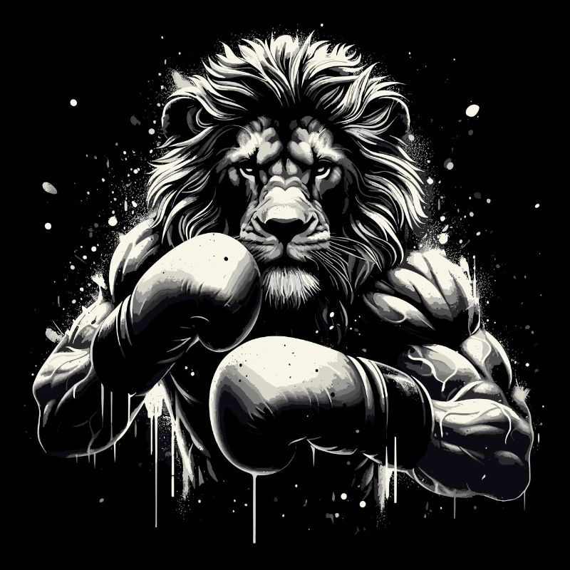 Lion Boxer combattant boxe cadeau