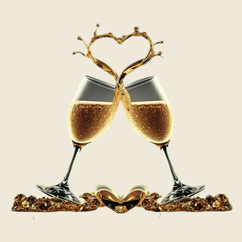 Zwei Gläser bilden ein Herz / Geschenkidee