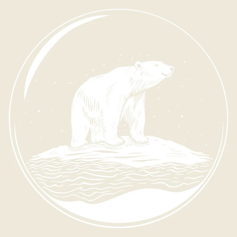 Polar bear on ice floe Save the polarbear