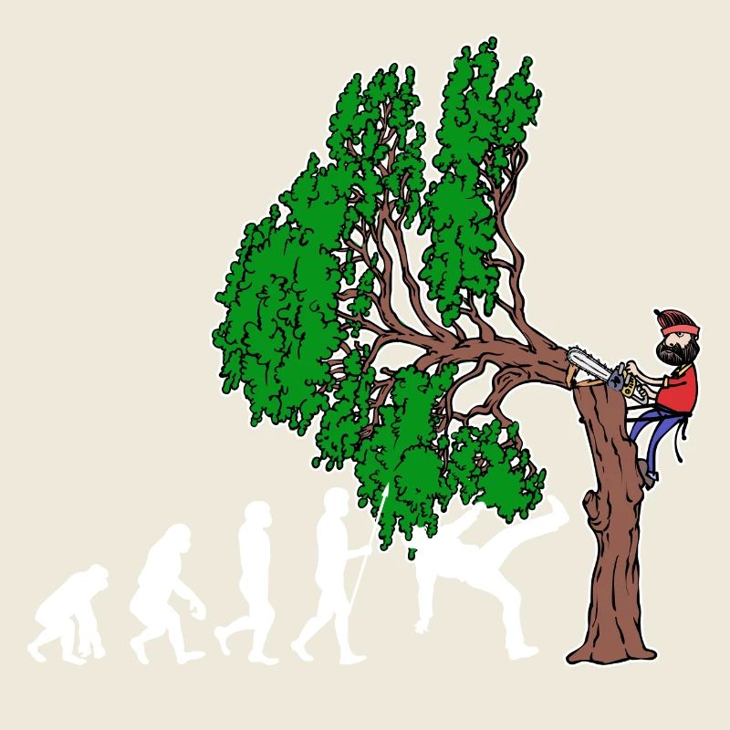 Baum Evolution Holzarbeit Holzfäller Baumfäller