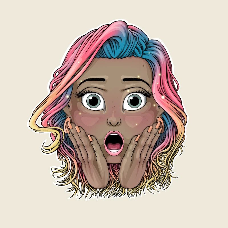 Lebendiges schockiertes Mädchen Illustration