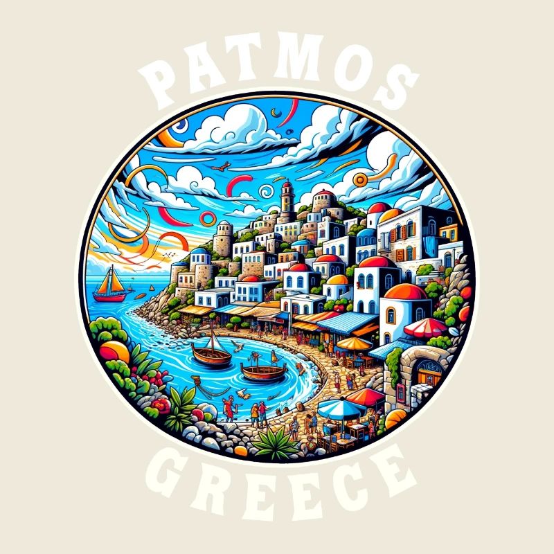 Vacances à Patmos, Grèce, baie de la mer Égée