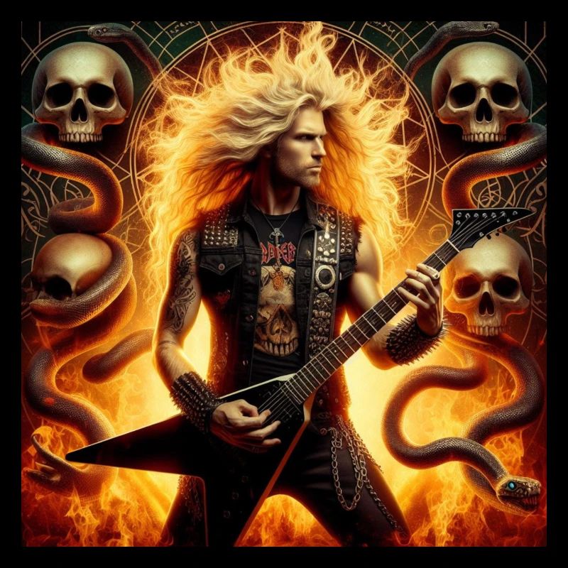 Guitariste de métal dans le monde souterrain