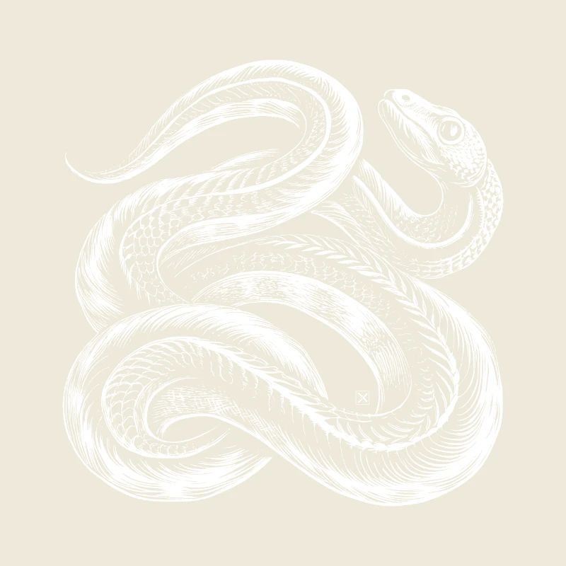 Serpent blanc entrelacé