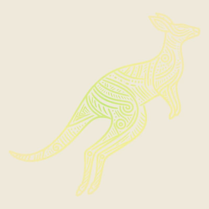 kangaroo aboriginal motifs, tribal