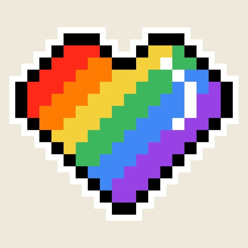 Pixel Rainbow Heart