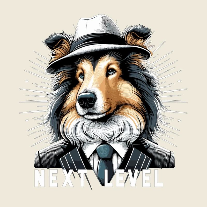Collie Anzug schick Hund Hut Geschenk