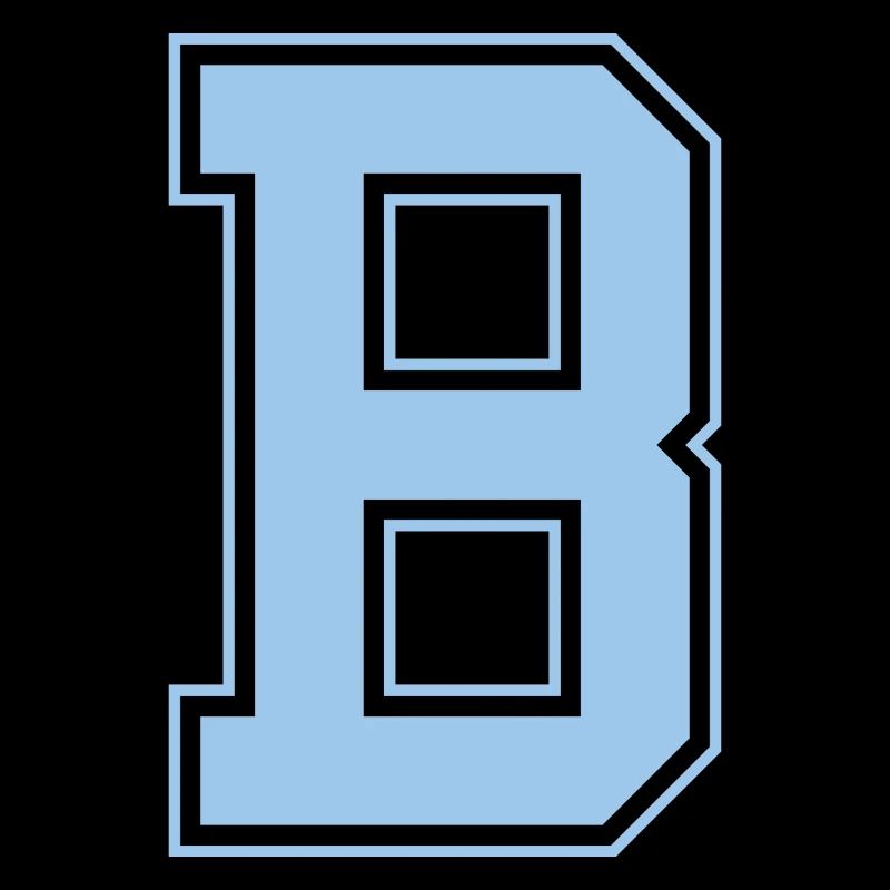 Monogramm Hellblau Varsity College Initiale B