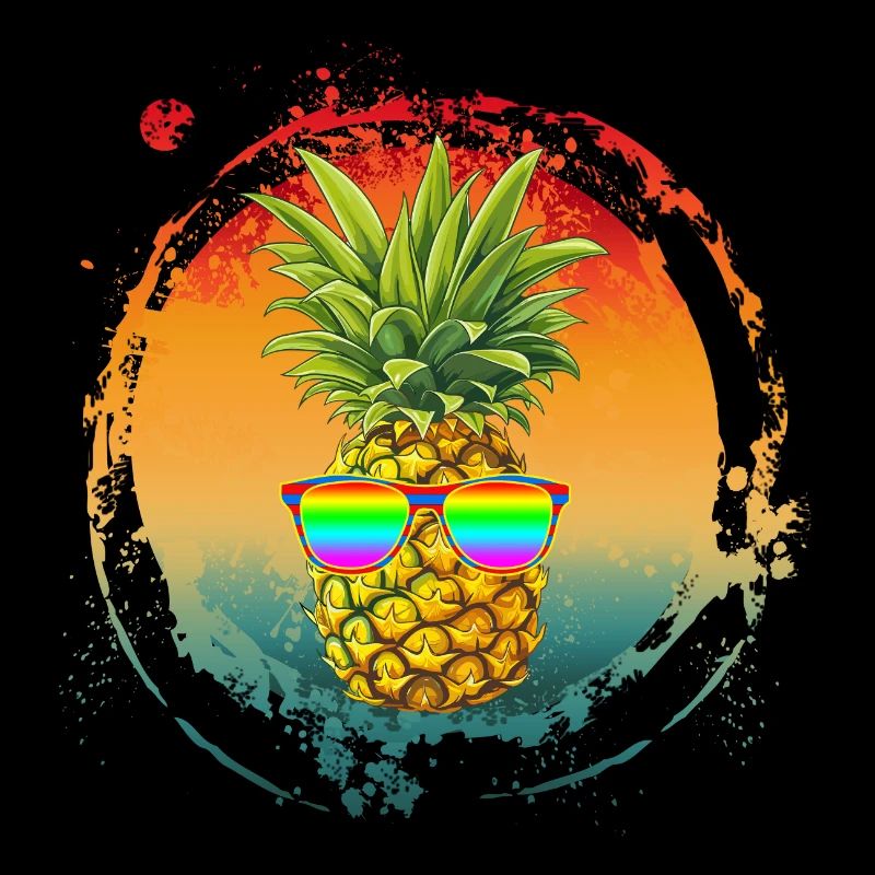 Lustige Vintage Sommer Ananas