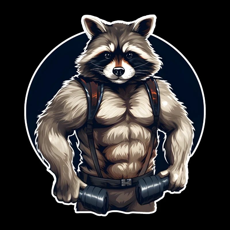GYM raccoon workout