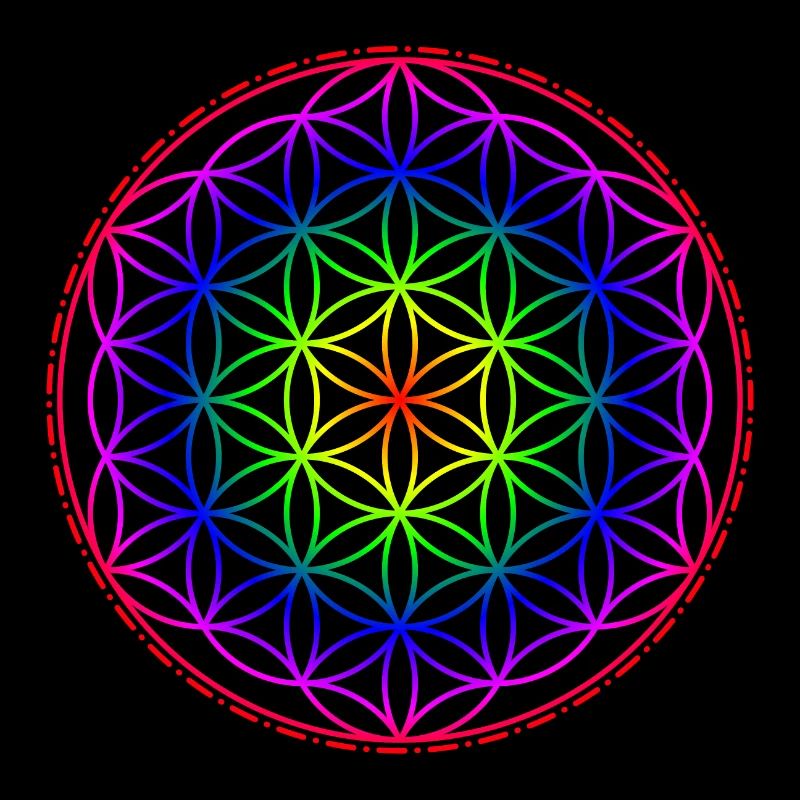 Fleur de vie arc-en-ciel