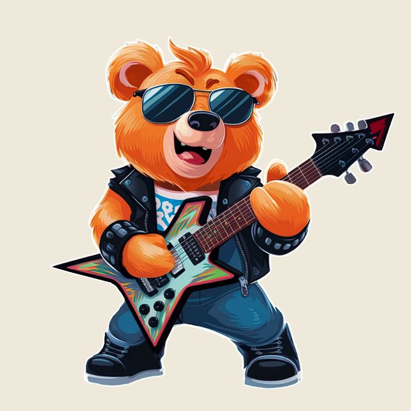 Heavy Metal Teddy Bear Guitariste