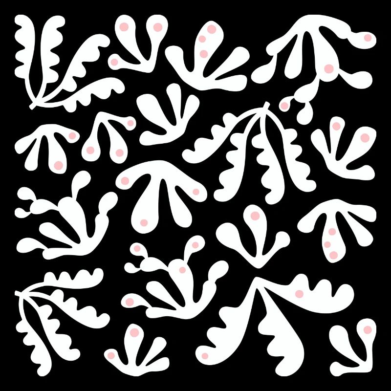 Abstrait Corail L Blanc Rose Pois